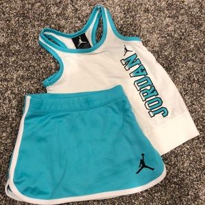Little girl Jordan’s tank top and skirt